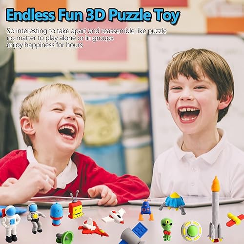 Miniatura 4 de Borradores de animales de escritorio para niños, borradores de lápices para niños, rompecabezas espaciales, borradores desmontables, juguetes para