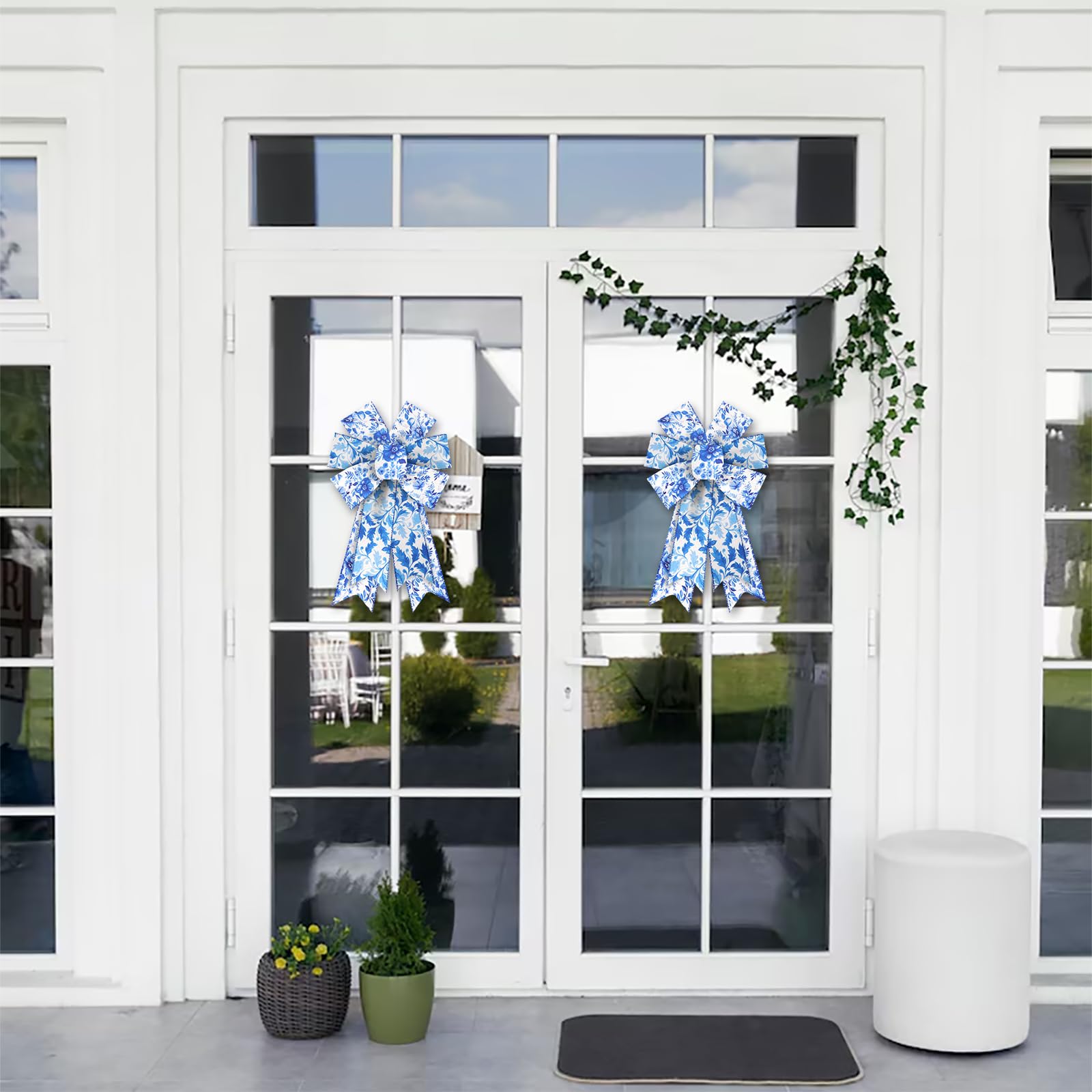 Amazon.com: Spring Blue Porcelain Wired Ribbon for Wreath Bows