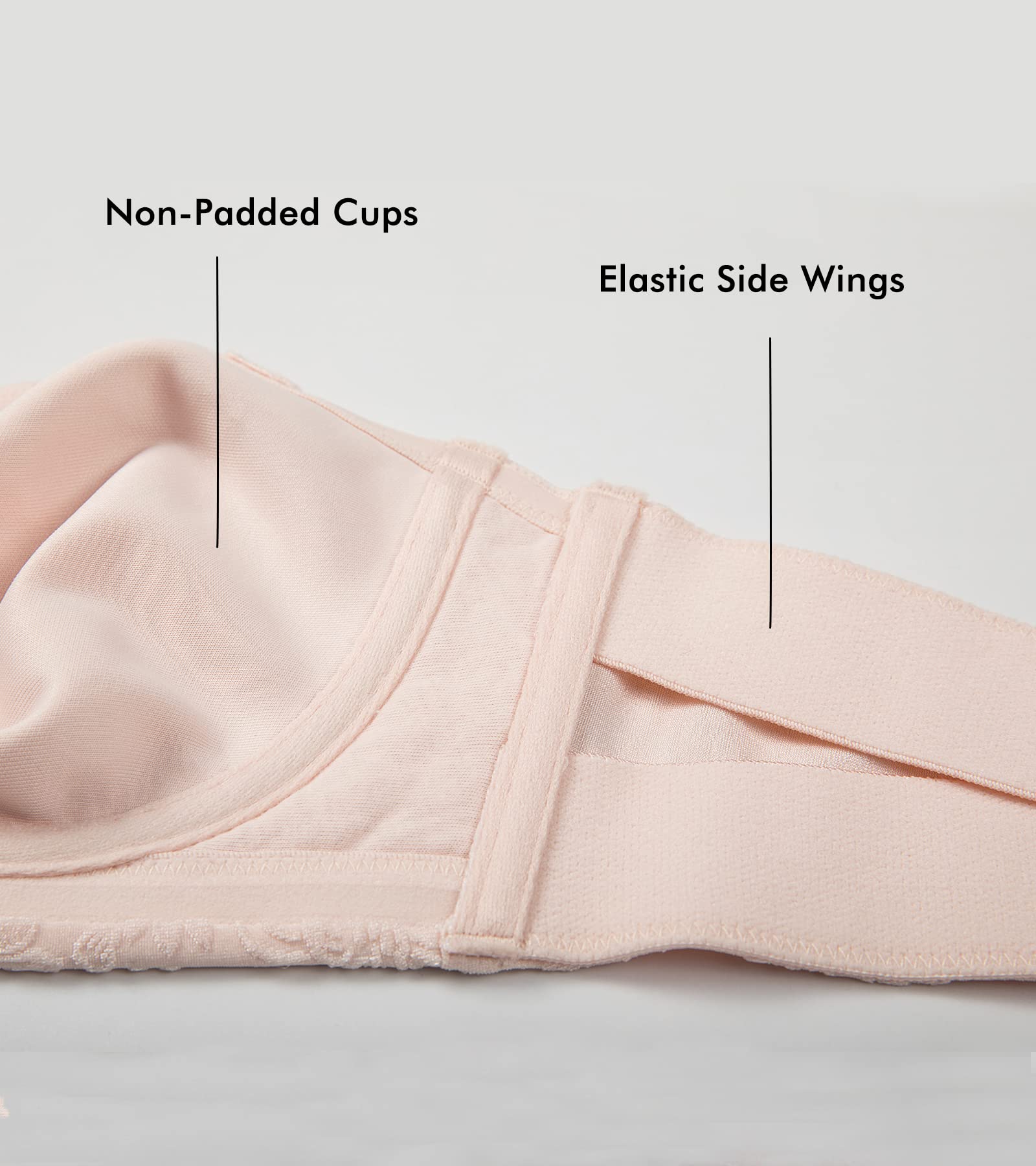 DELIMIRA Donna Reggiseno Senza Spalline Multifunzione con Ferretto Taglie Forti Jacquard Senza Imbottito