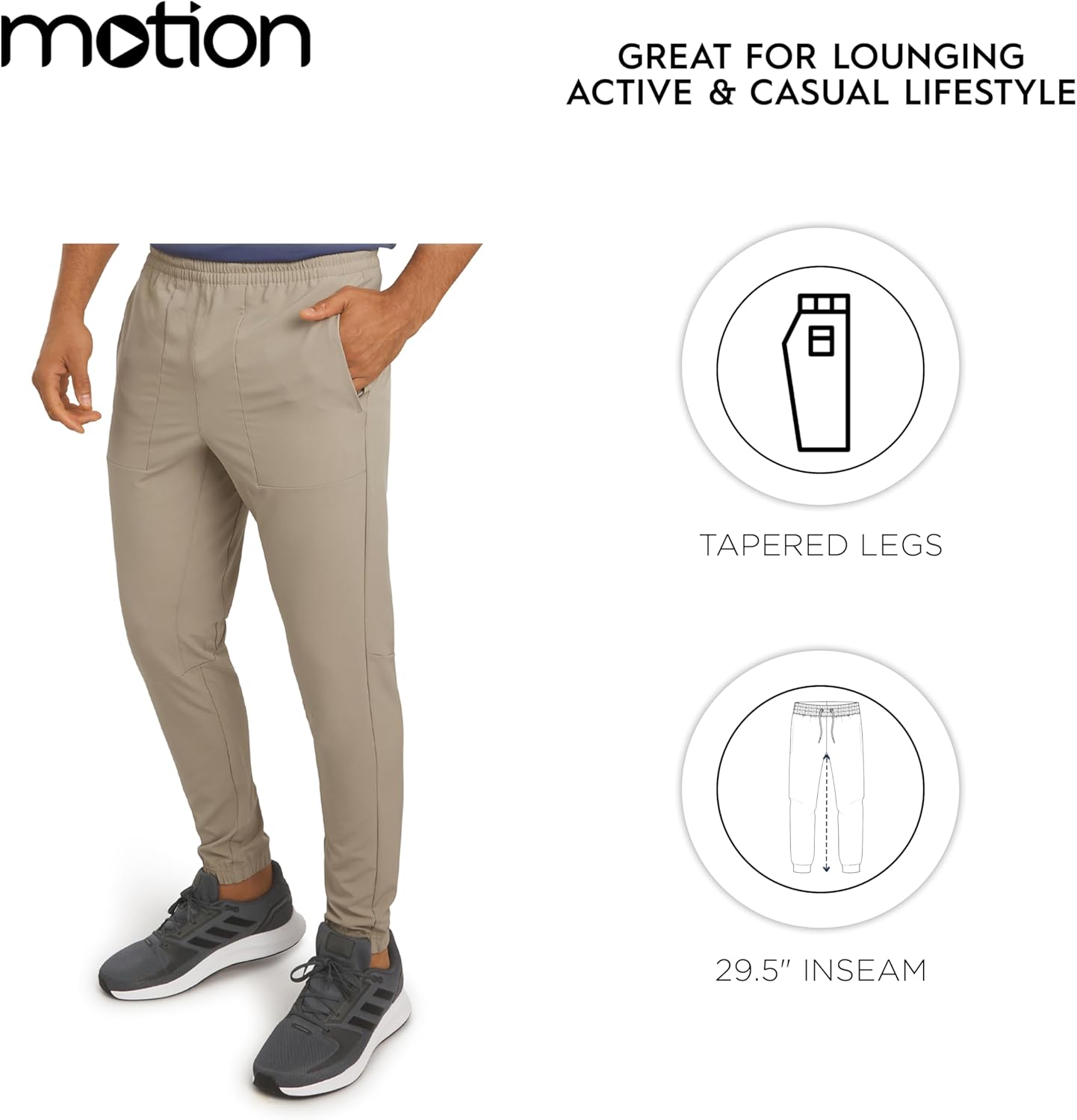 Motion Men's Regular Fit Active Performance Midweight Woven Jogger Pants (S-XL) - Image 7