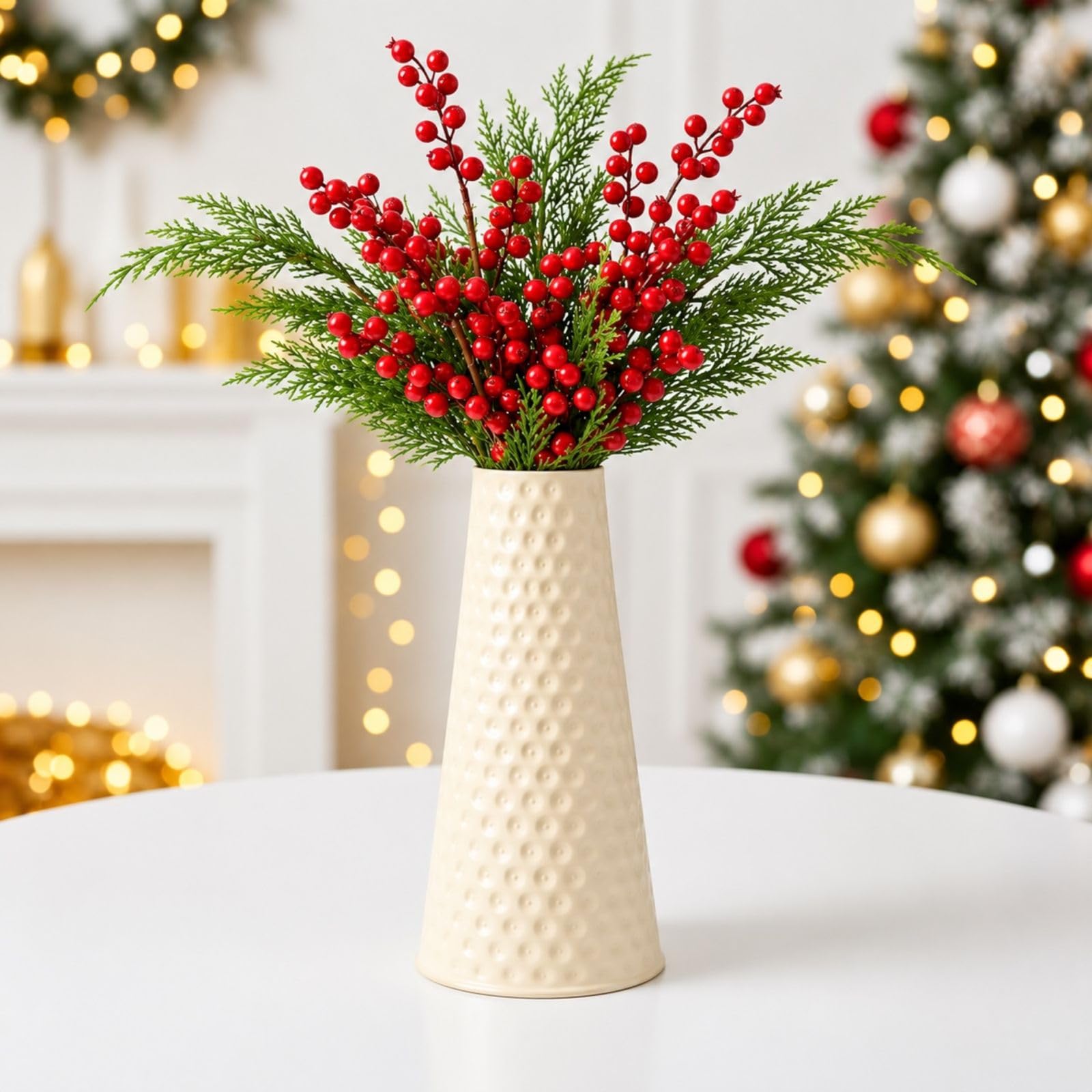 Hammered Gold Metal Flower Vase - 24 Inch -11