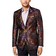 Tallia Mens Abstract Floral Two Button Blazer Jacket