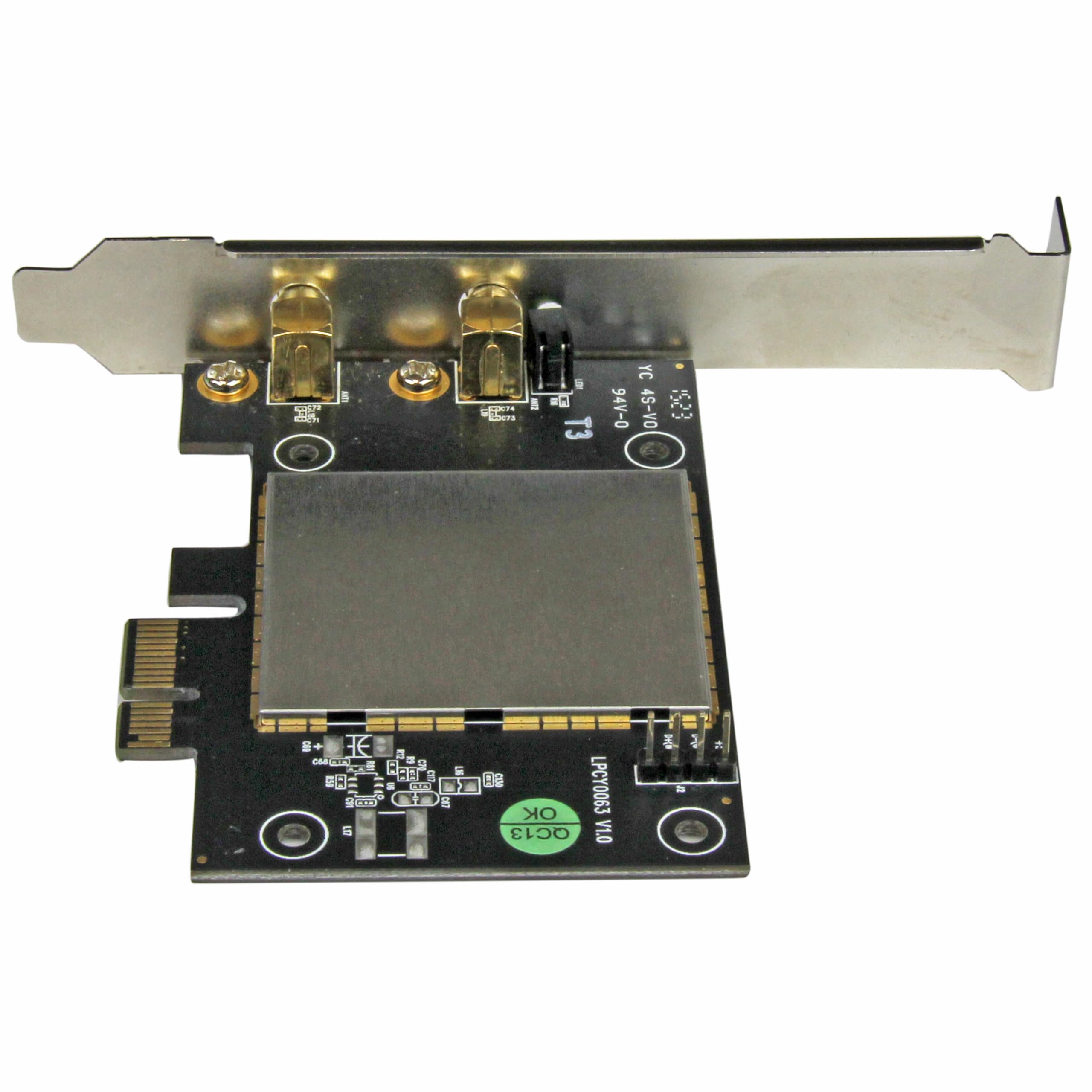 StarTech.com PEX433WAC11 AC600 bezprzewodowy adapter sieciowy, 802.11ac, PCI Express, dwupasmowy 2,4 GHz/5 GHz bezprzewodowa karta sieciowa PCIe