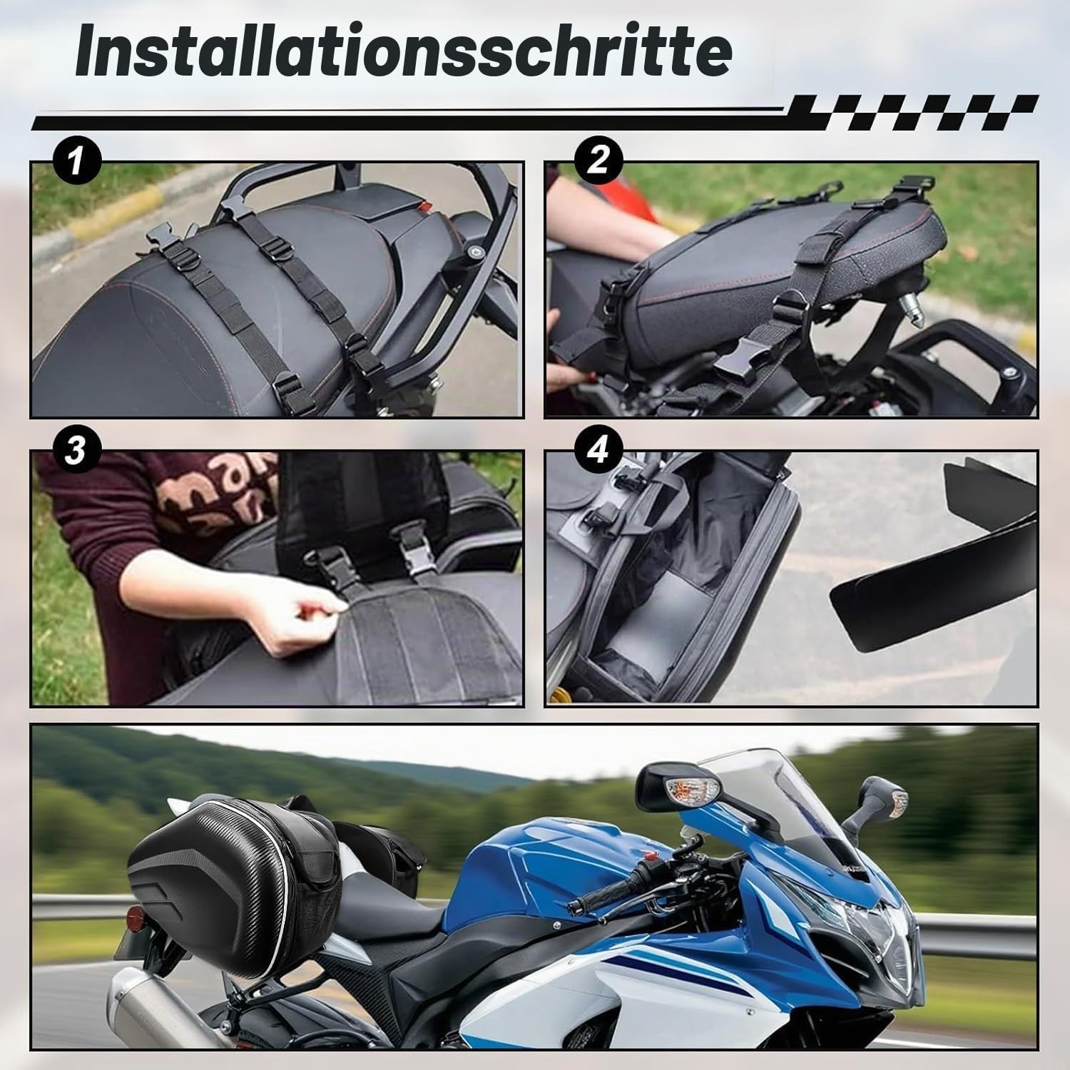 Motorrad Seitentasche,36L-58L,Wasserdicht,Motorradtasche Aufbewahrungstasche,Erhöhter Stauraum für die Aufbewahrung von Gegenständen