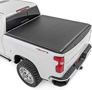 Rough Country Soft Roll-Up Truck Bed Cover for Chevy Silverado & GMC Sierra 1500 (2019-2025) - Fits 5'10 (69.9