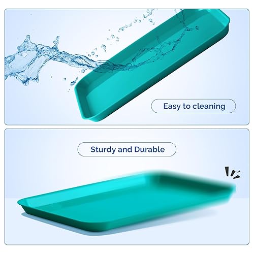 Miniatura 6 de JMU 20 bandejas dentales a granel autoclave de plástico para procedimientos planos, bandeja de configuración de 13.25 x 9.75 pulgadas, tamaño B