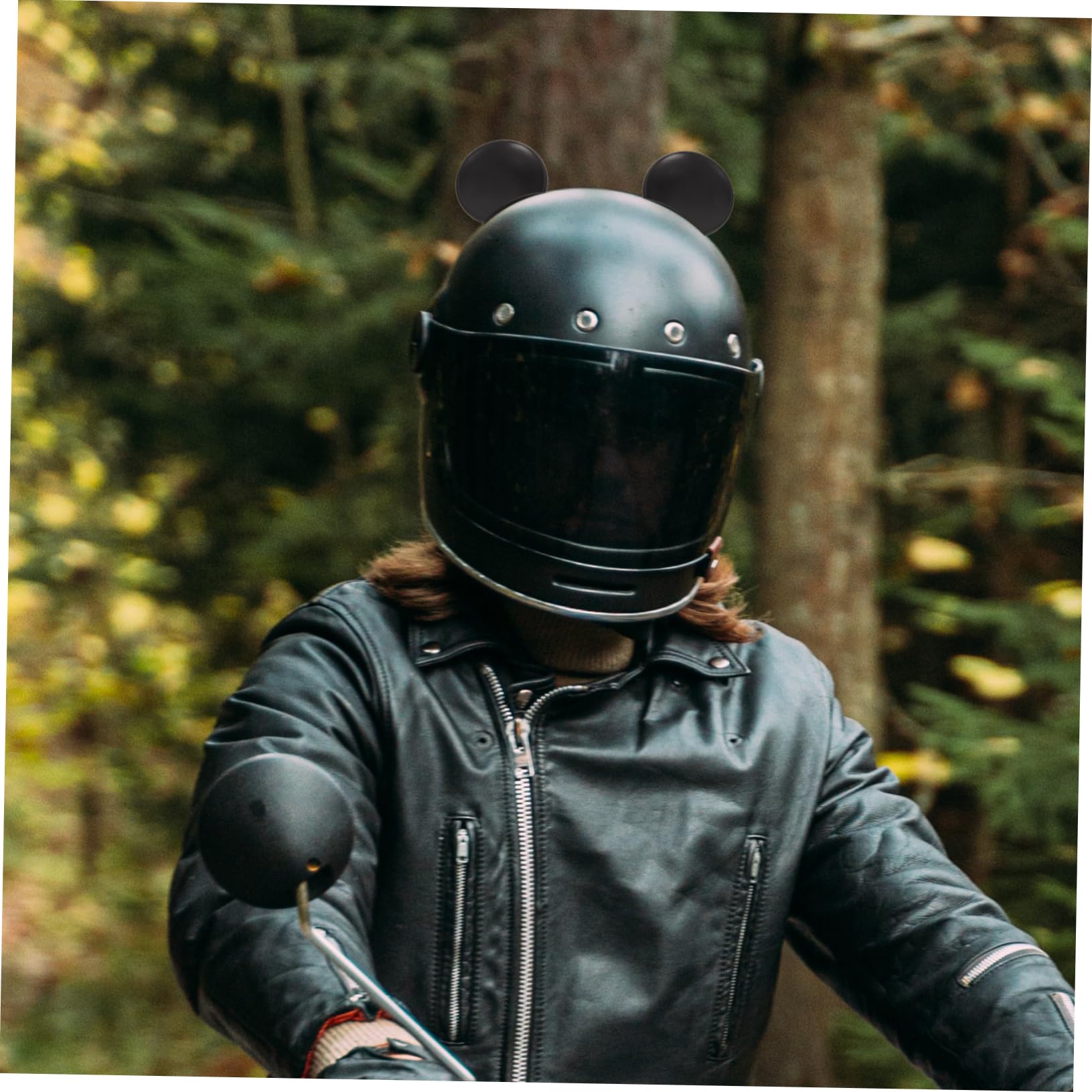 BESPORTBLE Decorazione Nero e Moto Orecchie in Topo di per da Silicone Casco Stile Leggere Decorative Unico e Divertente per Casco da Moto Giocoso
