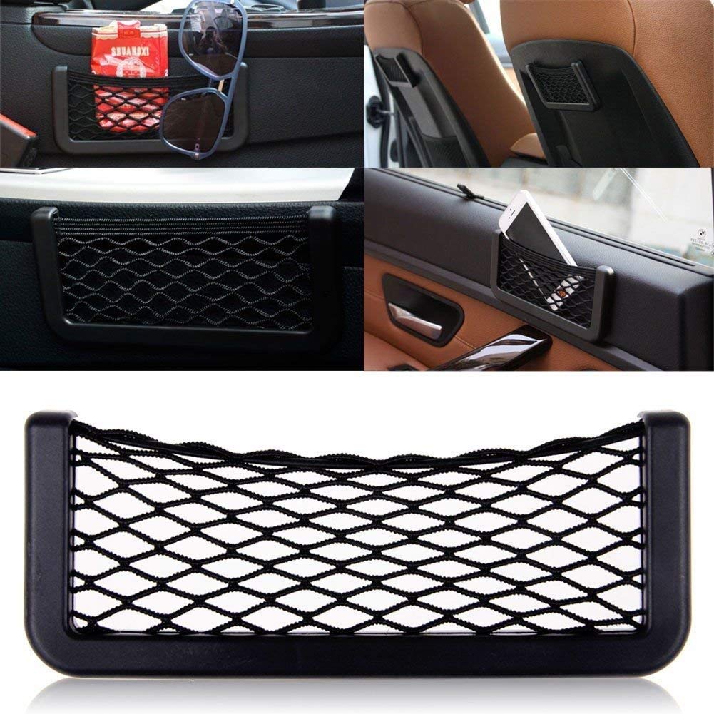 BKN Universal Car Net Holder Phone Holder Multi-Purpose Pocket Organizer String Bag Mobile Stand for All Cars Like Maruti, Suzuki, Hyundai, Mahindra, Tata, KiA, Toyota & MG etc.