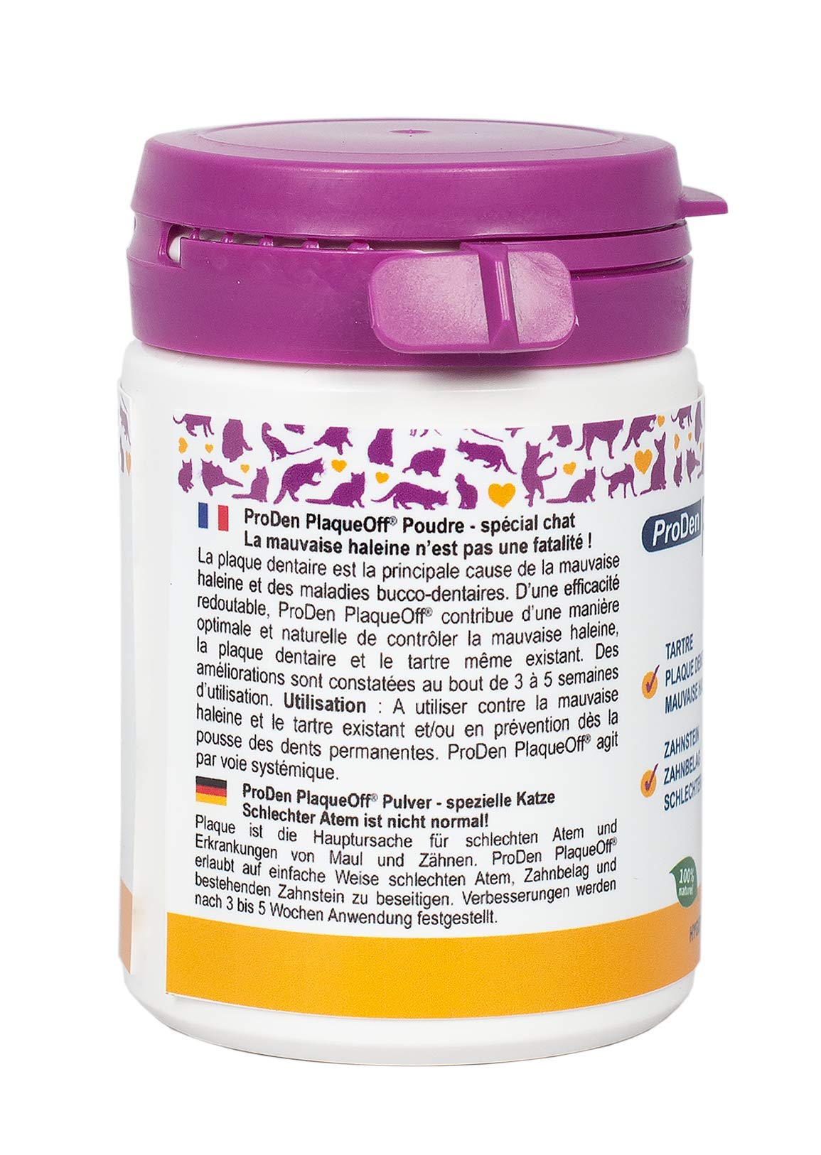 PlaqueOff - Cuidado dental para gatos en polvo, 40 g, lote de 2