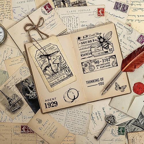 Miniatura 25 de GLOBLELAND Diario de arte con fondo de goma, sello de soporte de arte, sellos de guión para hacer tarjetas y álbumes de fotos, decoración y álbum