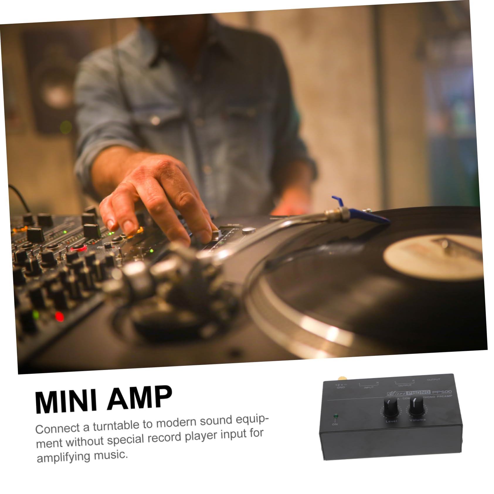 Angoily Preamp for Turntable Record Player Amplifier Amp Turntable Preamp High Amplification Stereo Inputs and Outputs