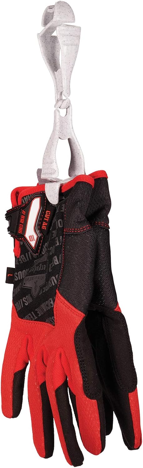 Ergodyne Squids 3400 Glove Clip Holder with Dual Clips, 6-Pack, Granite