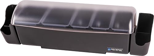 San Jamar Dome Garnish Center - Bandeja con 5 bandejas para cocina, bar y restaurantes, plástico, 9 pintas, color negro