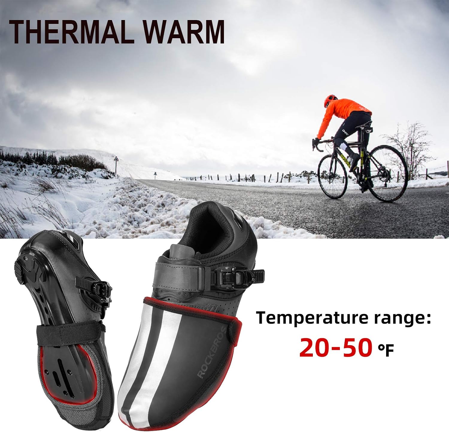 ROCKBROS Cycling Shoe Covers for Men Women MTB Road Bike Winter