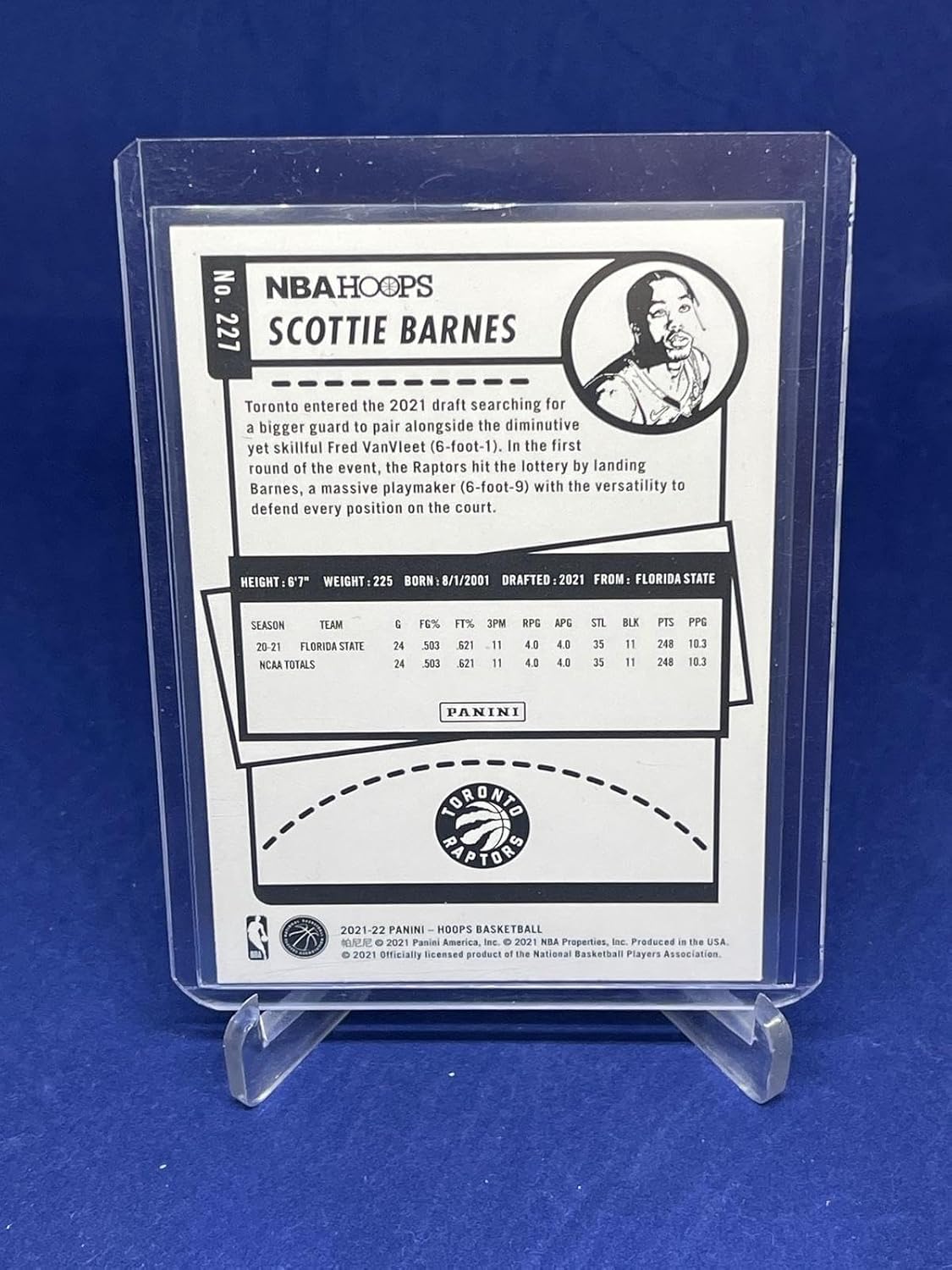 Scottie Barnes 2021-22 Panini Nba Hoops Explosion Sp Rookie Rc #227 - Basketball Cards
