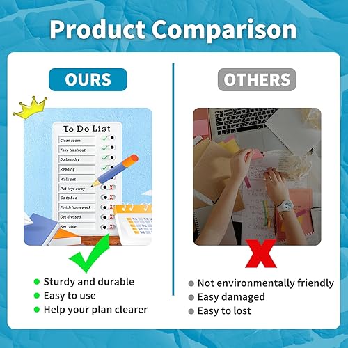 Miniatura 4 de Tabla de tareas de 4 piezas para niños, varios niños, lista de tareas reutilizables con cartulina desmontable, tabla de rutina deslizante, horario