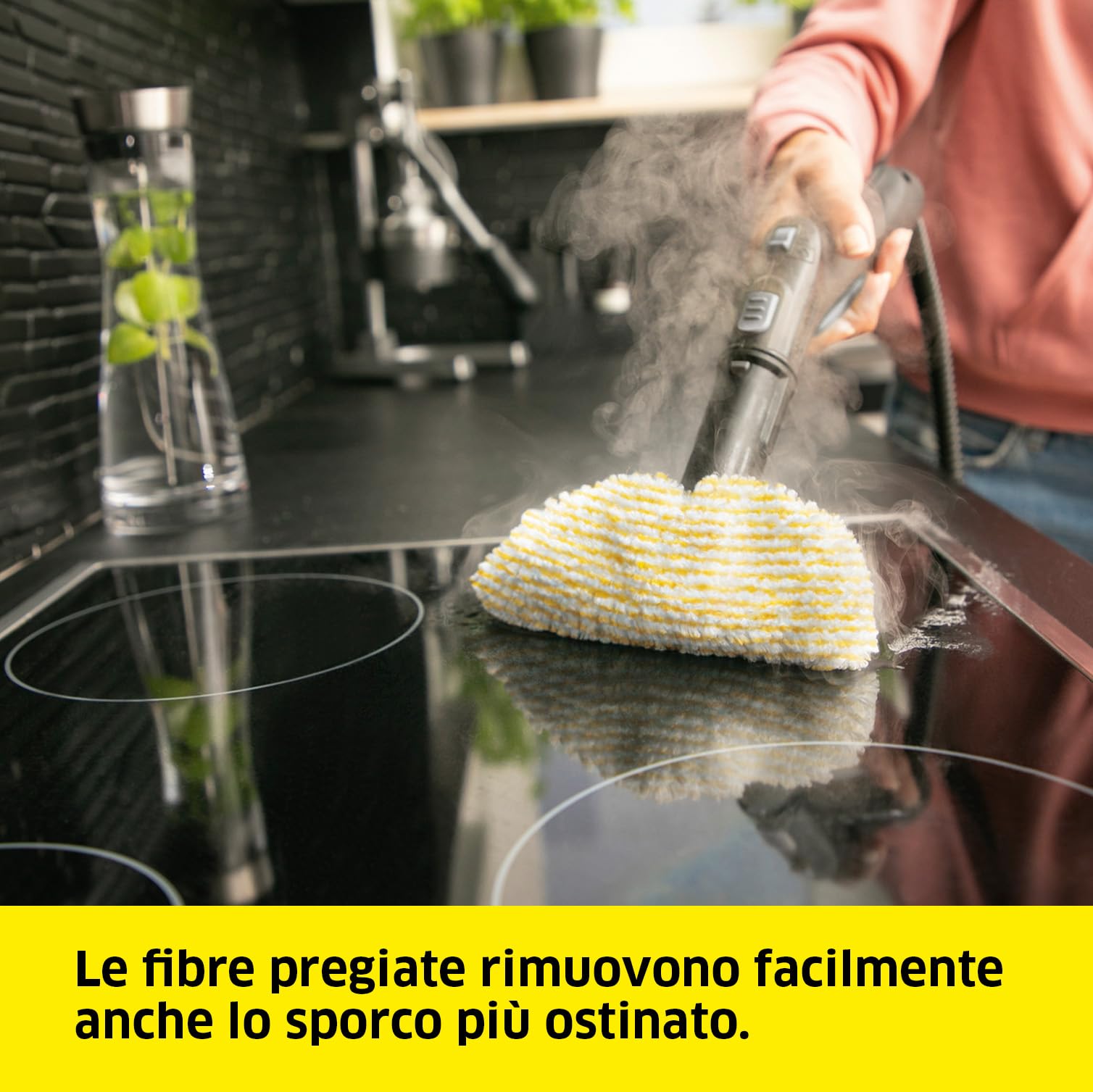 KÄRCHER Set di coperture per bocchetta manuale, 2 coperture in fibra pregiata per una rimozione e un assorbimento dello sporco efficaci, accessorio originale per i pulitori a vapore Kärcher