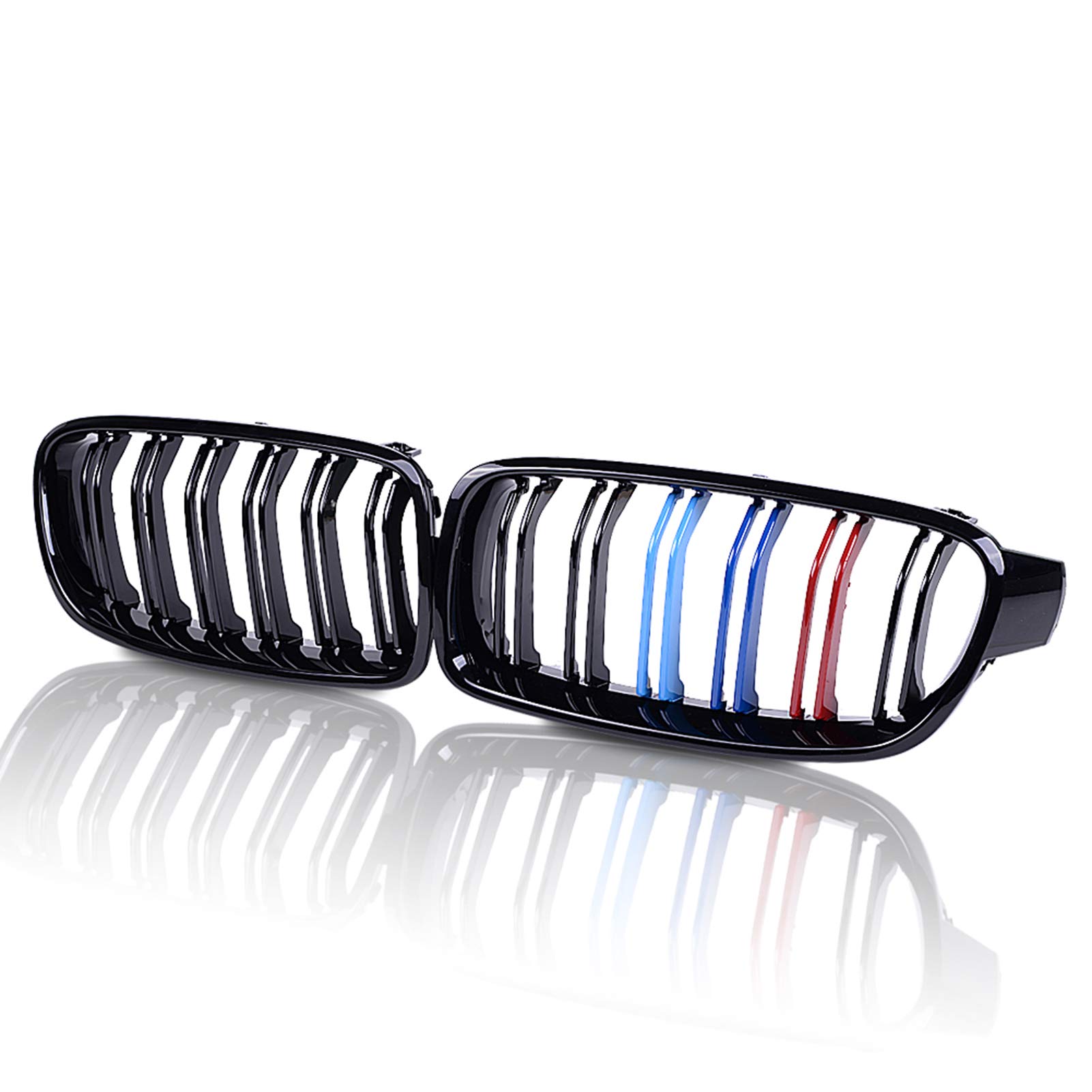 runmade compatible with BMW 3 Series 2012-2018 F30 F31 F35 Grille High Gloss Black Cool Bussiness Style Replacement Conversion Grill Sturdy ABS M Color