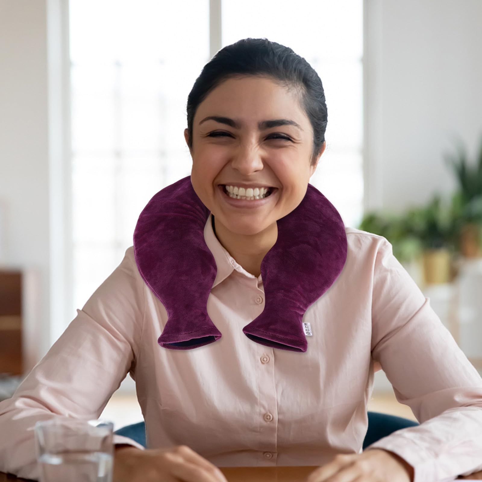 Bolsa de Agua Caliente en Forma Cuello y Hombros, Silicona Removible y Felpa, Diseño a Prueba de Explosiones para Invierno, Adecuado para Viaje y Oficina