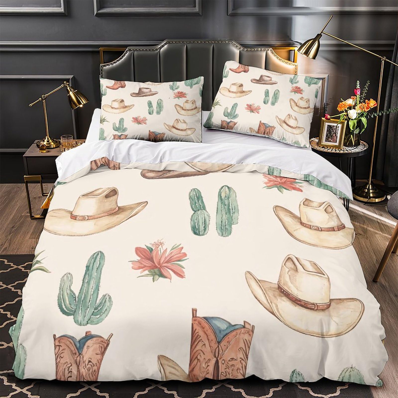 Housse de couette anti-acarien Westie lit King parure zippée facile à laver pour enfant ado