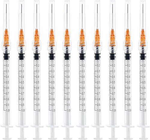 JIBENGAO Luer Lock de 0.0fl ozcc con suministros de laboratorio de 25 Ga1 pulgada, envueltos individualmente, paquete de 20