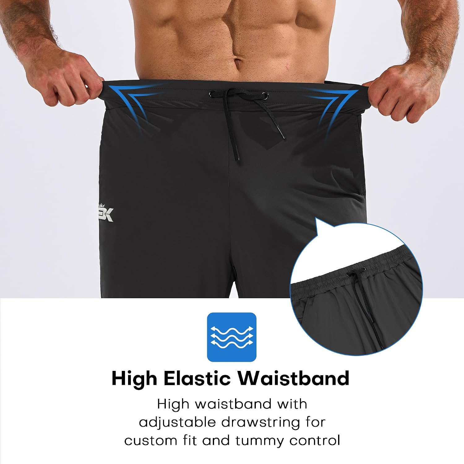 BROKIG Mens Workout Sweatpant Zip Pocket Running Jogger Pants