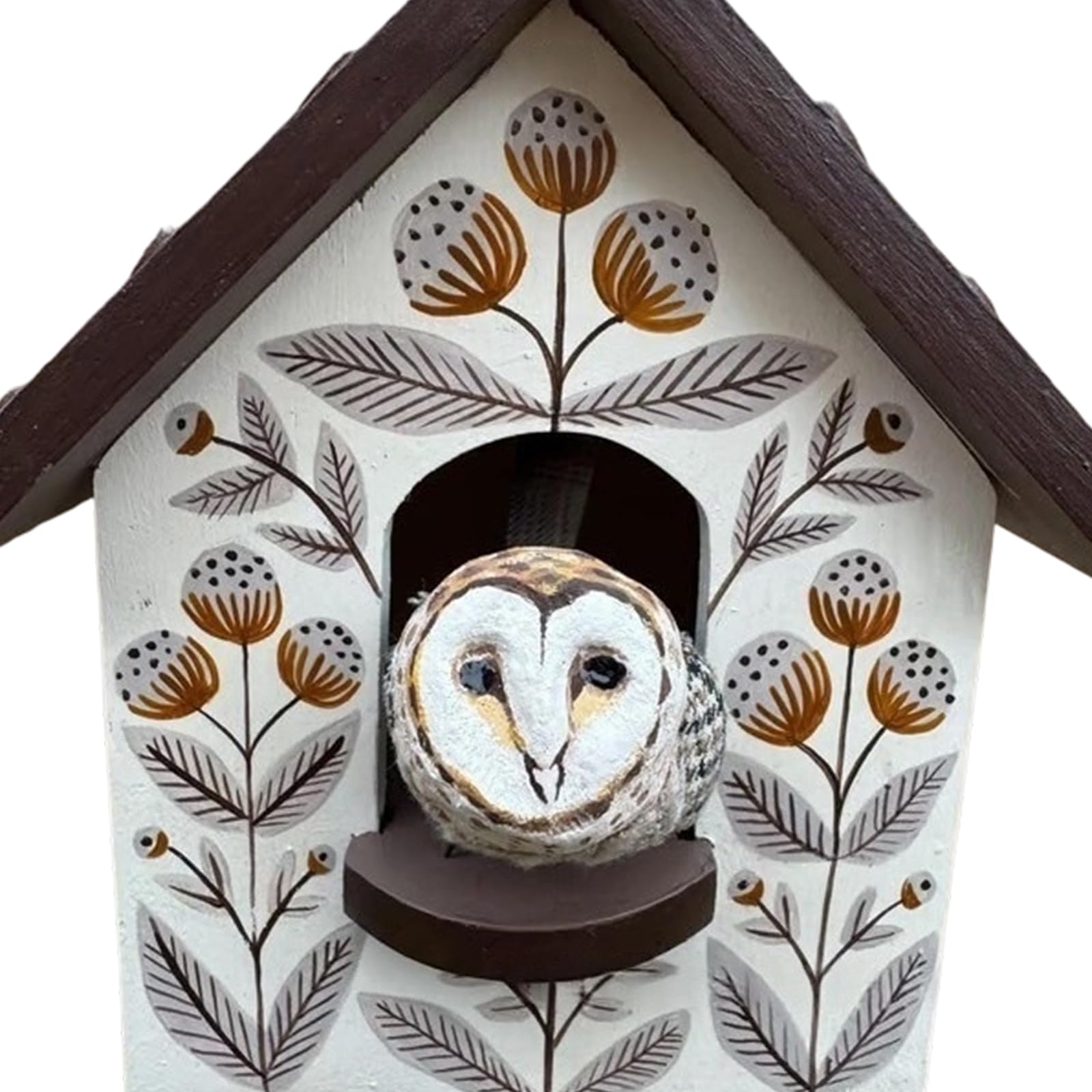 ZBIianxer Whimsically Animal Themed Kinetics Art Birdhouse Wall Hanging Decors with Moving Birds for Garden Patios and Room Ornament Garden Art