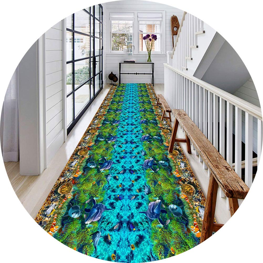Tapis de passage couloir océan 3D anti-usure pour entrée
