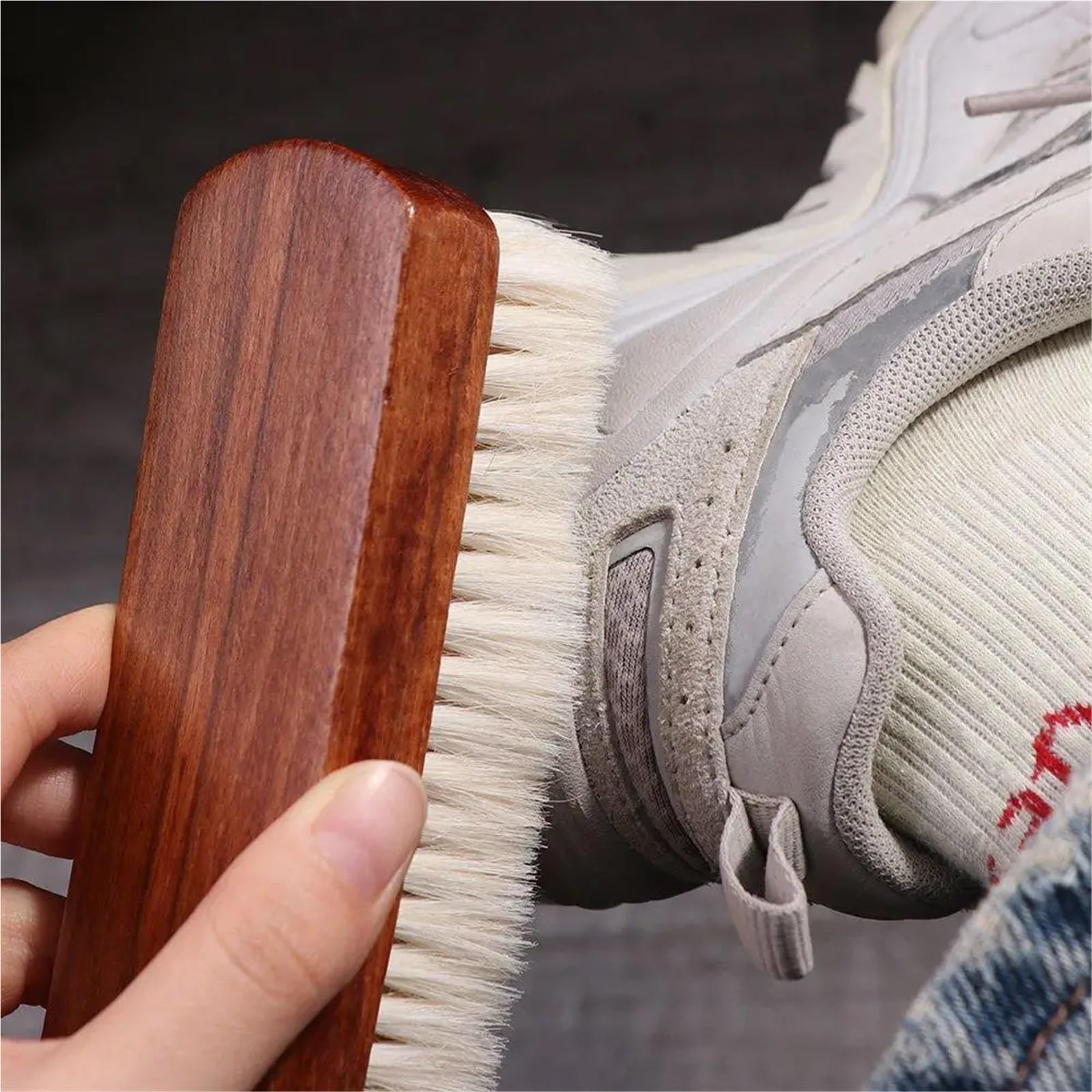 Schuhbürste Multifunktionale Lederpflege Schuhputzbürste Stiefelreiniger Holzgriff Schuhputzbürste Schuhbürste