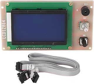 Pantalla de visualización LCD 12864 para Anet A6, A8, PLUS, E12 y E16; módulo de control LCD para impresora 3D con perilla codificadora; pantalla retroiluminada en azul de 128 x