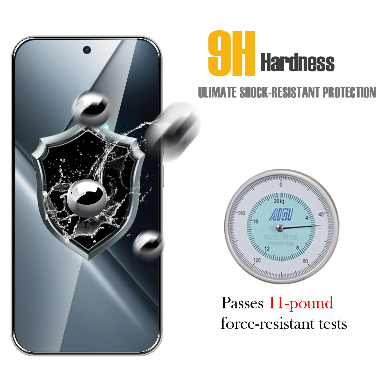 WFTE Zestaw 2 folii ochronnych na ekran ze szkła pancernego do Xiaomi Poco X8 Pro 5G, twardość 9H, odporna na zarysowania, antybąbelkowa, szklana osłona ekranu do Poco X8 Pro