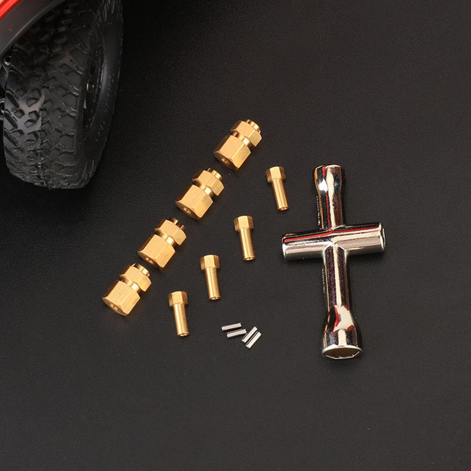 FEDCO SCX24 Hex Extension 7 MM Wheel Hex Nut H7*12MM SCX24 Wheel Spacers for AXIAL SCX24 Upgrade Parts Gladiator,Deadbolt, Bronco 1/24 RC Crawler