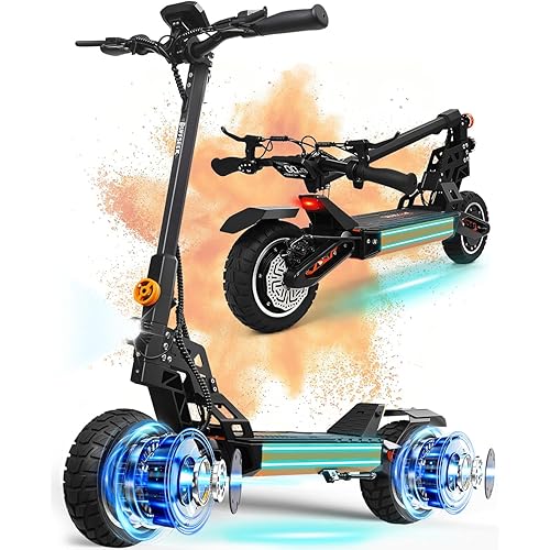 Electric Scooter,1600W Dual Motor,Up to 37MPH Folding E Scooter, 10'' Tires,3 Speed Modes,Dual Brakes,Dual Suspension Fast E-Scooter for Campus Passage Urban Travel for Adults and Teens,UL Certified