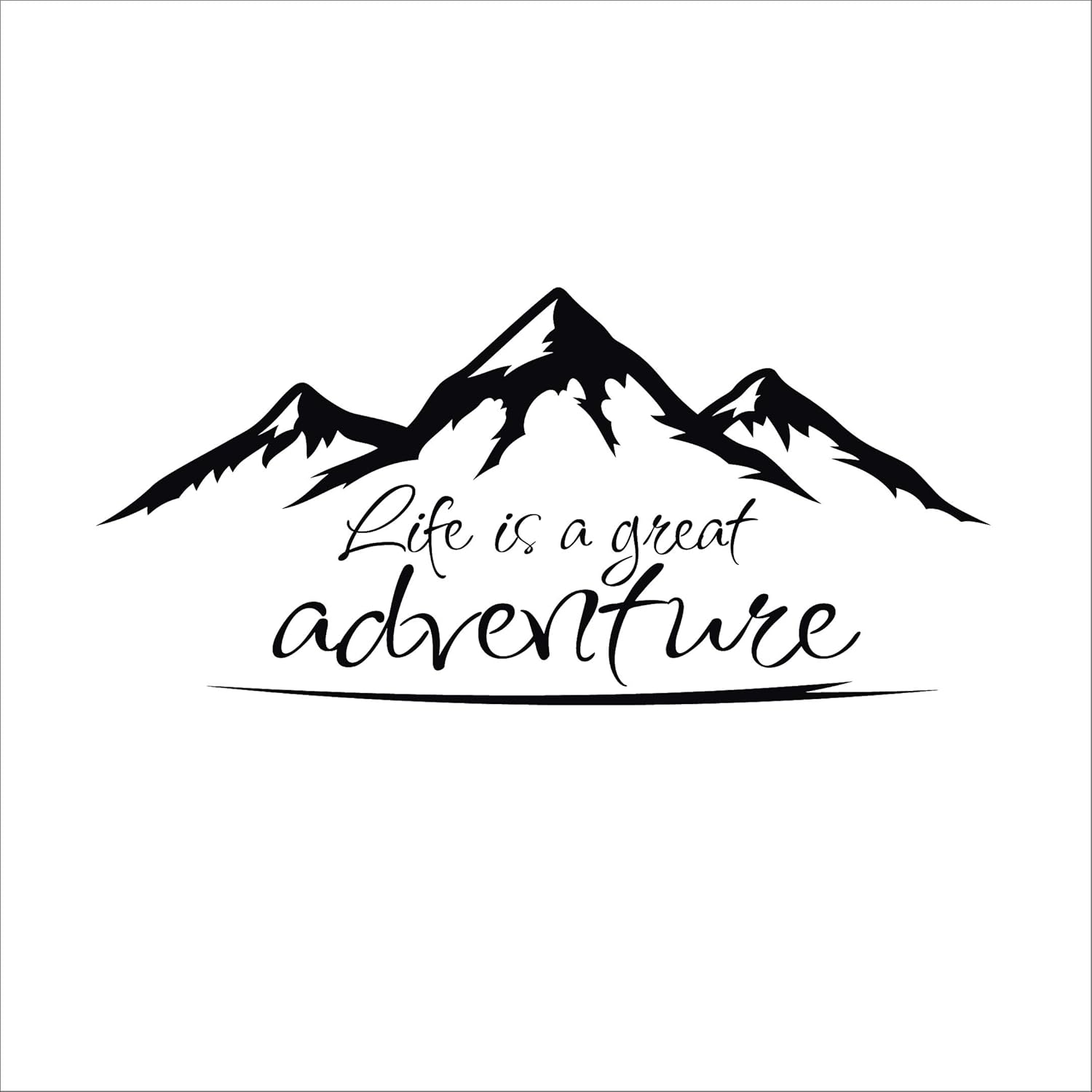Mountain Life Adventure Awaits Wall Decal - Inspriational Quotes Mountains Travel Vinyl Wall Decals Home Decor - Vinyl Sticker for Vehicles Car Nursery Bedroom Living Room Mountain Wall Decals