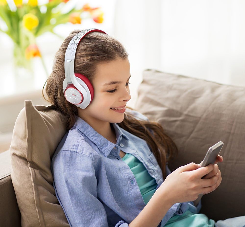 New Product Hello Kitty Bluetooth Headphones with Microphone, Voice Activation and Bonus Aux Cable