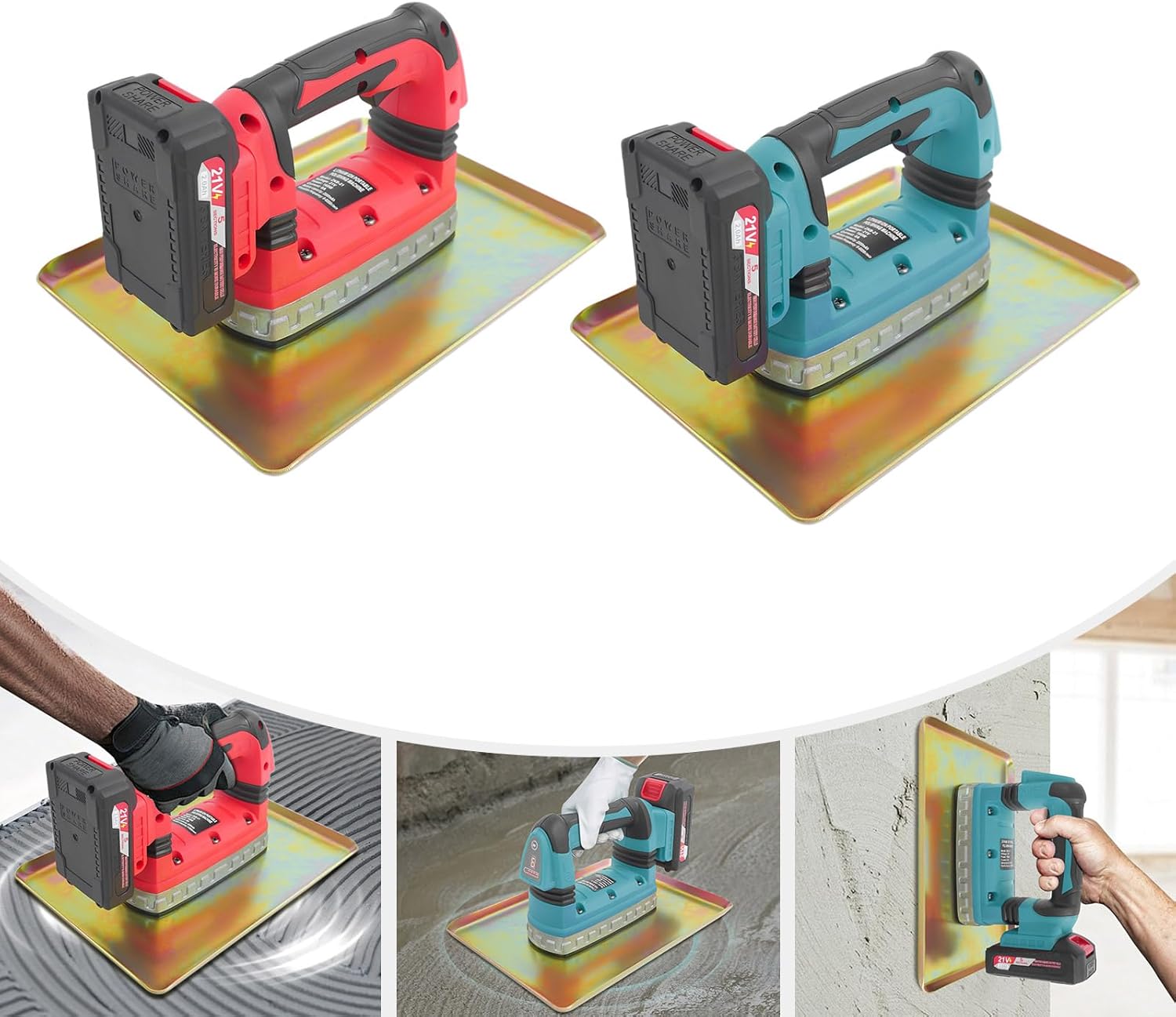 Bacocoo Portable Concrete Trowel, Concrete Vibrator, 160W Portable Handheld Cement Vibrating Machine Troweling Concrete Vibrator Concrete Flat Plate Vibrator 6000RPM for Road, House, Bridge.