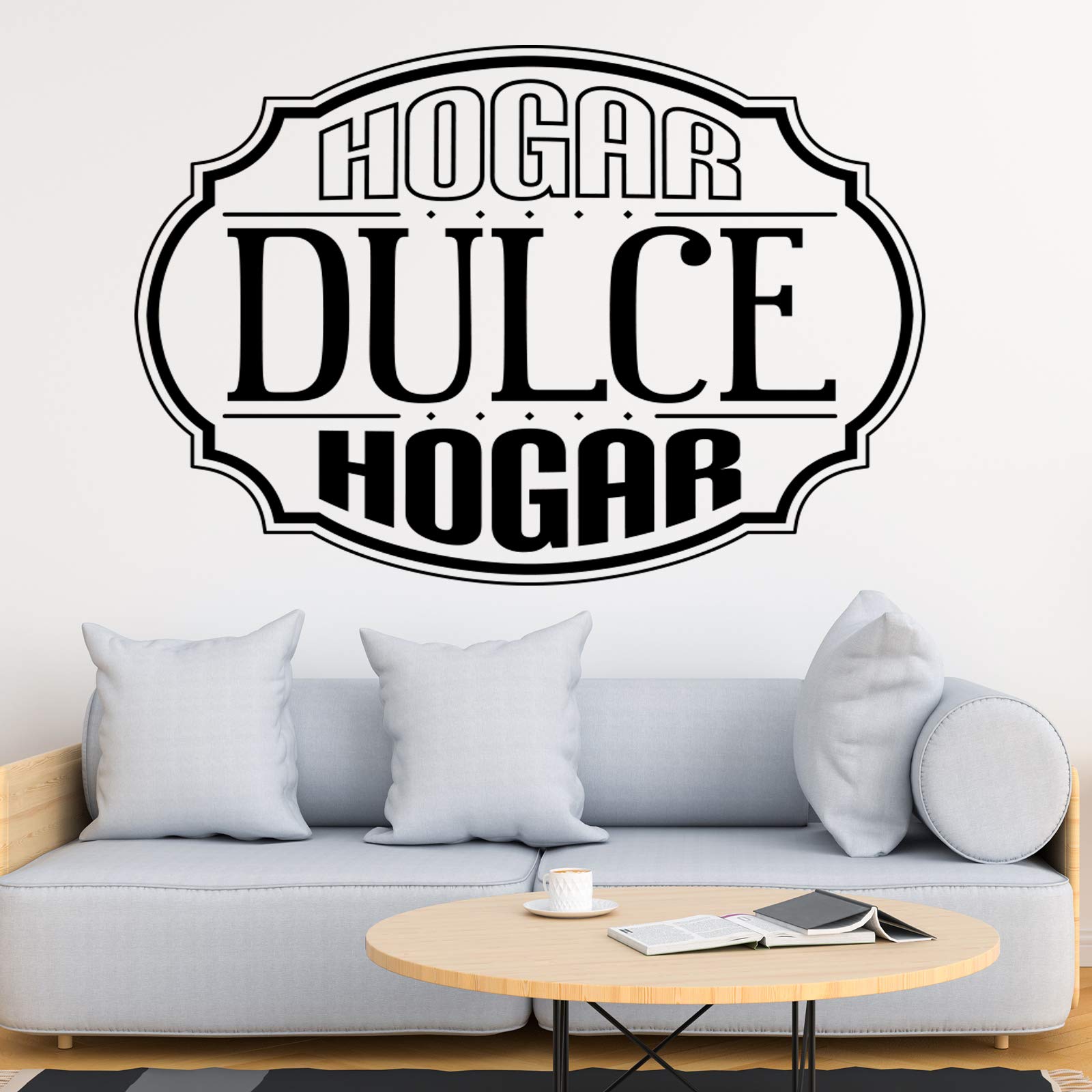 Vinilos de pared decorativo con frase decorativa motivadora "HOGAR DULCE HOGAR.." Pegatinas decorativas pared. Decoración casa Docliick DC-19154