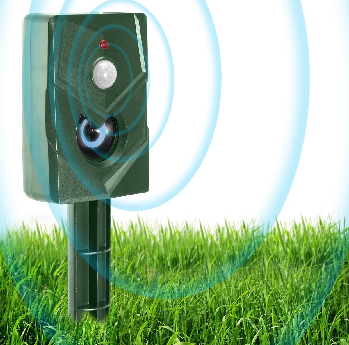 HOPSEM Fox Deterrent Battery Operated Cat Repellent Ultrasonic Cat Scarers for Gardens Bird Deterrent Dog Animal Repeller Waterproof Adjustable Sensitivity Motion Activated Sensor (Upgraded)