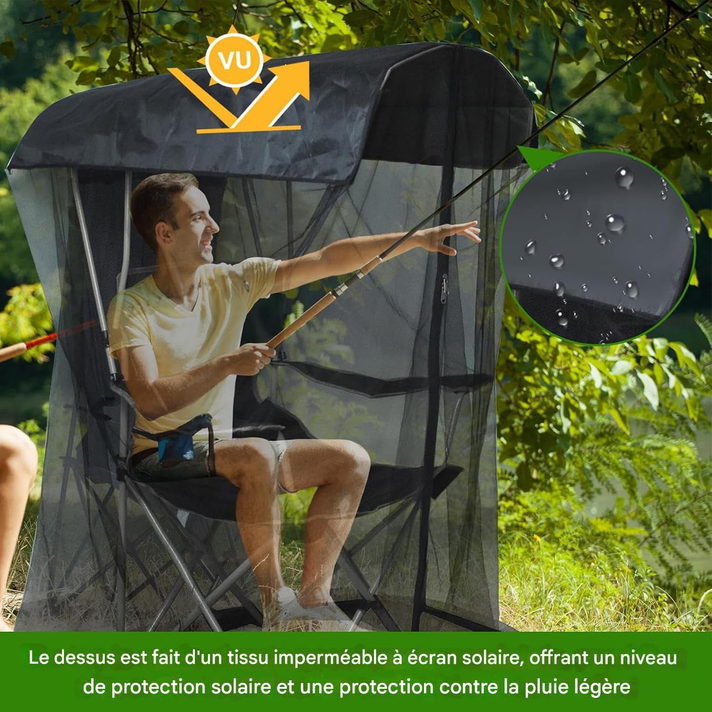Namiot Na Krzesło Oddychające schronienie z siatki z ochroną UV | Osłona przeciw muchom do krzesła z baldachimem Do Backpackingu I Outdooru, Pieszych Wędrówek I W Ogrodzie Na Świeżym