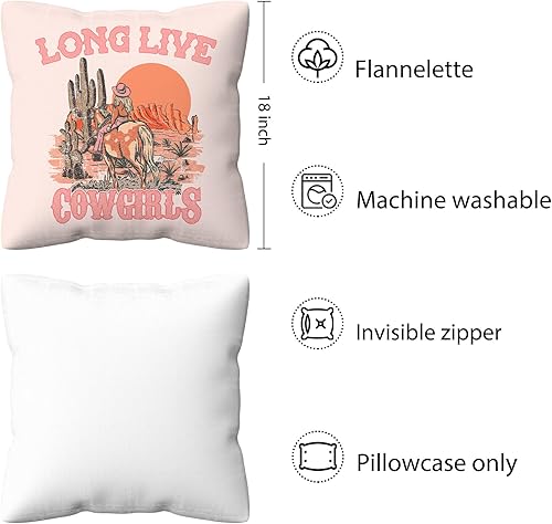 Miniatura 6 de kdqua Fundas de almohada de vaquera occidental, fundas de almohada decorativas de vaquera de 18 x 18 pulgadas, decoración occidental para