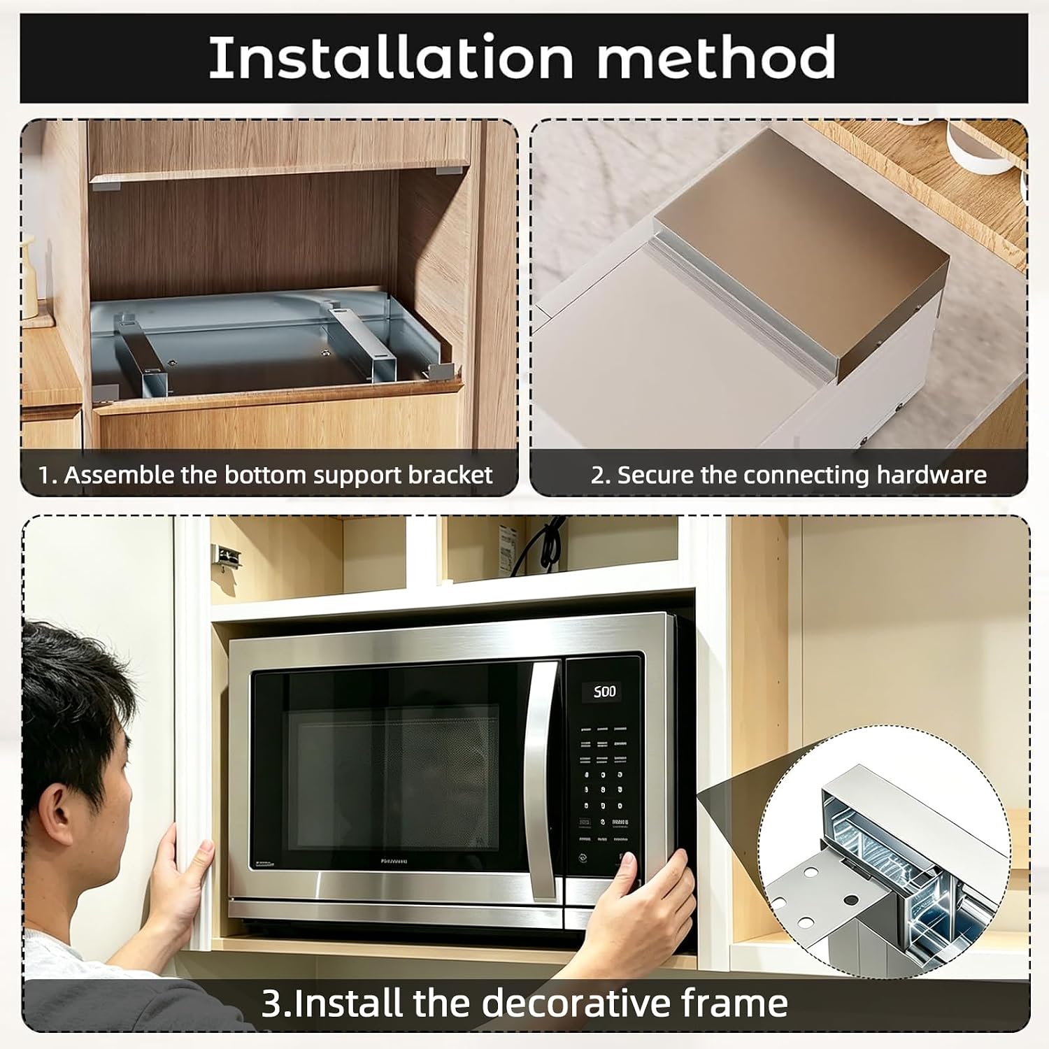 Upgraded Microwave Trim Kit for Frigidaire Gallery Built-in Microwave, 27-Inch Stainless Steel GMTK2768AF, Heat Resistant & Easy to Clean