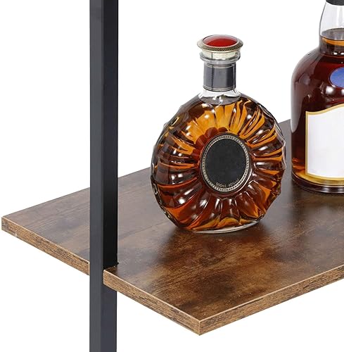 Miniatura 5 de Estantes flotantes de montaje en pared de 64 pulgadas, 4 capas, estantería con marco de metal