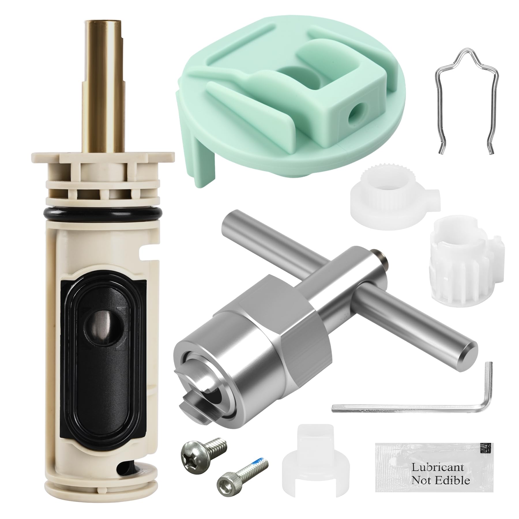 Upgrade 1222 Cartridge Kit for Moen 1222 Replacement Cartridge with Removal Tool 104421, 116653 Shower Handle Adapter Kit, Tub and Shower Faucet Cartridge Remover For Moen Posi Temp Shower Repair