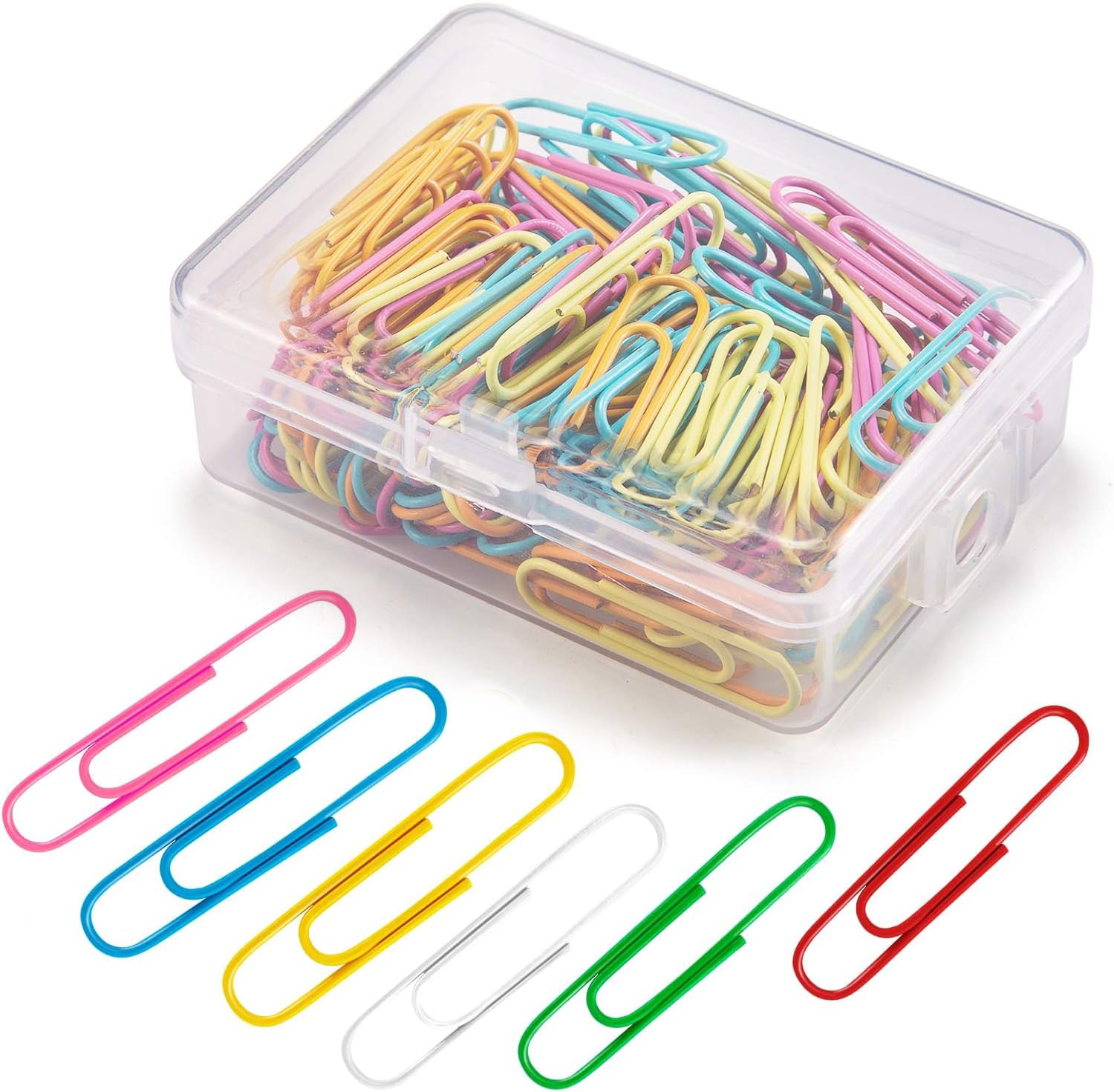Paper Clips, 75PCS Paper Clips Small Sizes 2.1 Inchs 28mm, Colored Paperclips Large Medium and Small, Binder Clips Paperclips Assorted Sizes Set for
