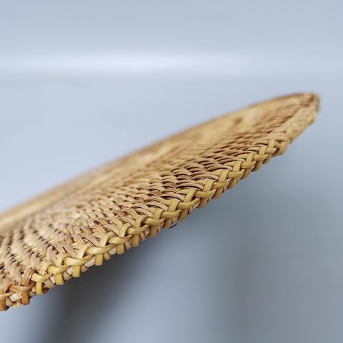 Miniatura 4 de Juego de 4 manteles individuales redondos de ratán, juego de 4 manteles individuales de cocina tejidos de 12 pulgadas, hechos a mano para comedor,