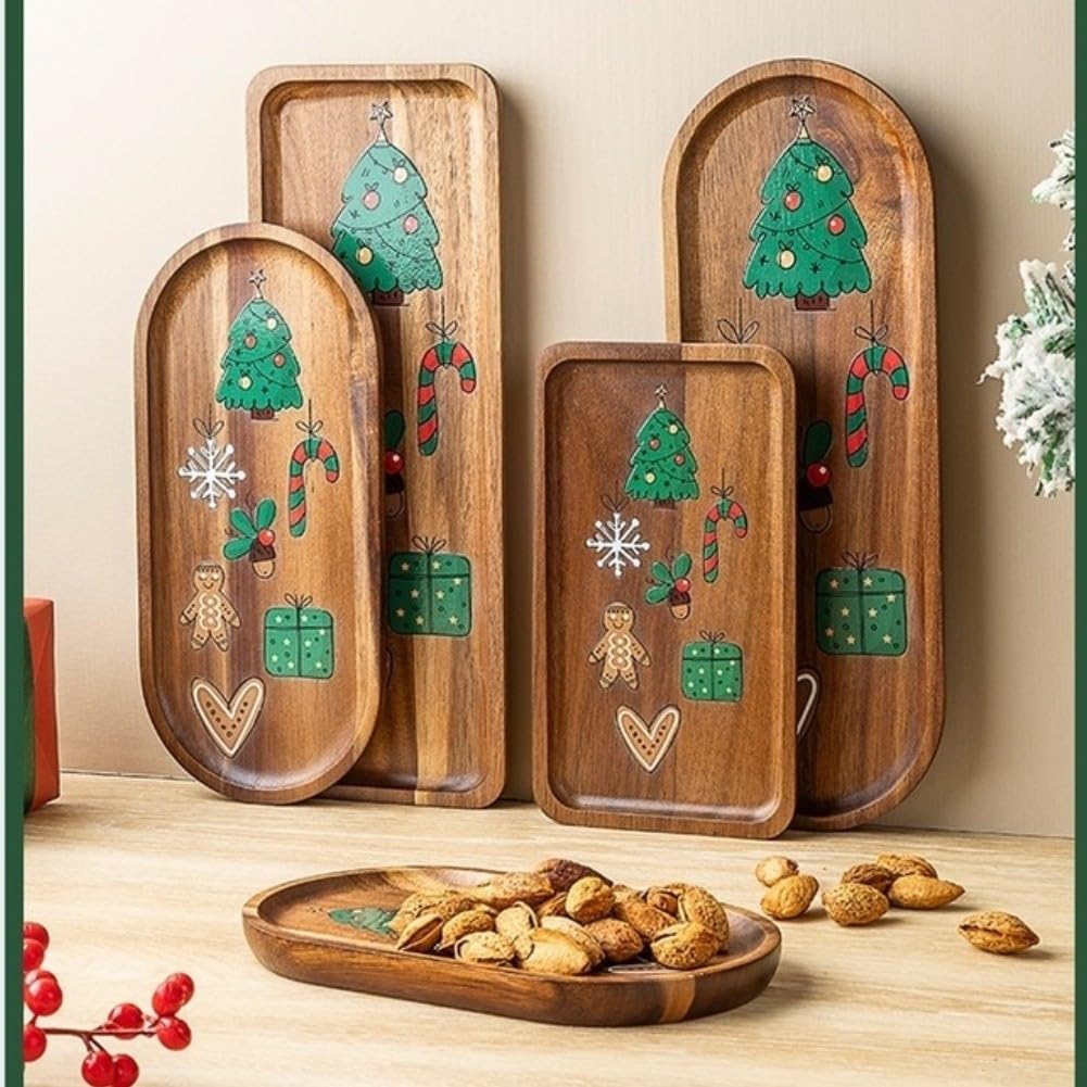 Vassoio da portata festivo per legno, 29 cm, per feste