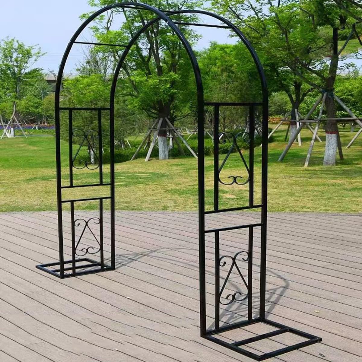 Arco de jardín de metal estructural para rosas y vides