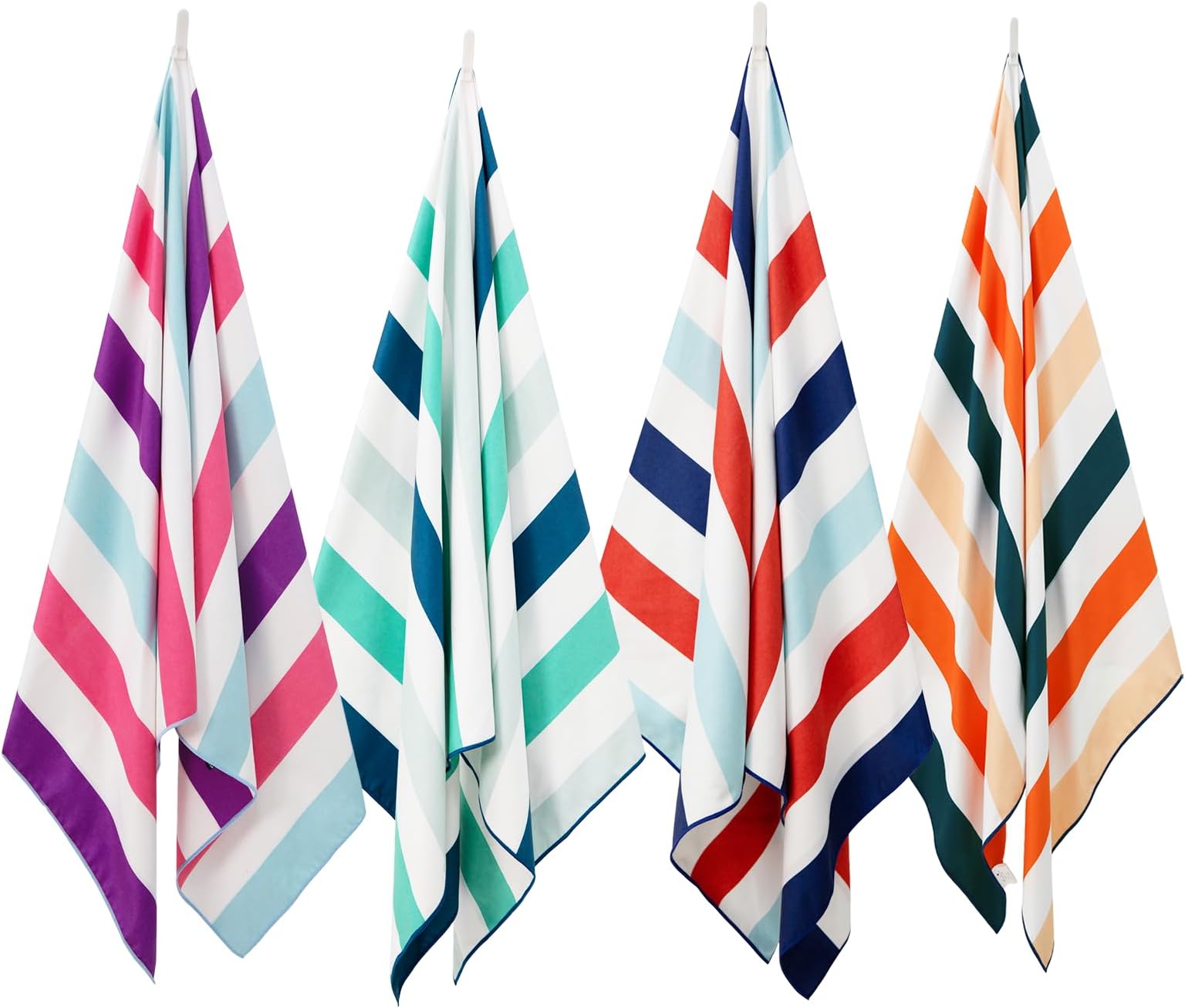 4 Pack Microfiber Quick Dry Beach Towels, Oversized Lightweight Sandfree Pool Towels for Swimming Camping Travel with Bagn (Multi, 35x70 Inches)