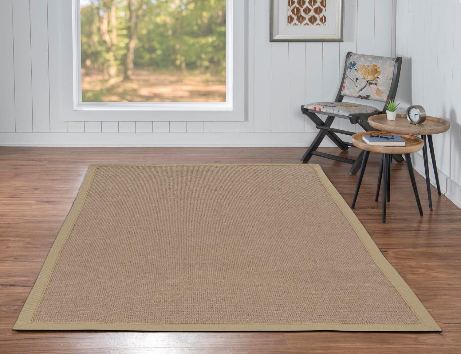 Linon Athena Collection Athena & Beige, Brown, 5 x 8