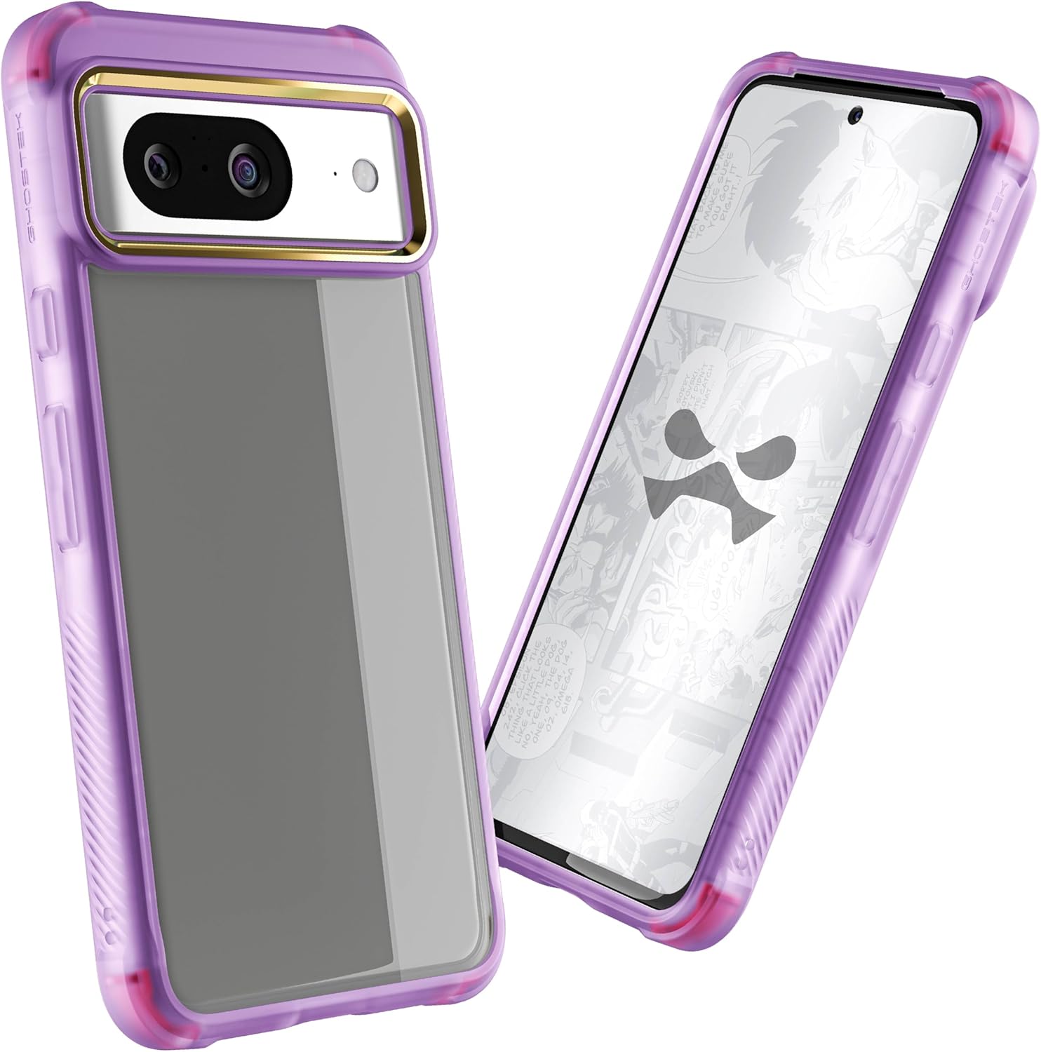 Ghostek Covert Pixel 8 Case Clear - Compatible with Wireless Charging, Shockproof Drop Protection, Transparent Phone Cover (6.2 Inch, Purple)